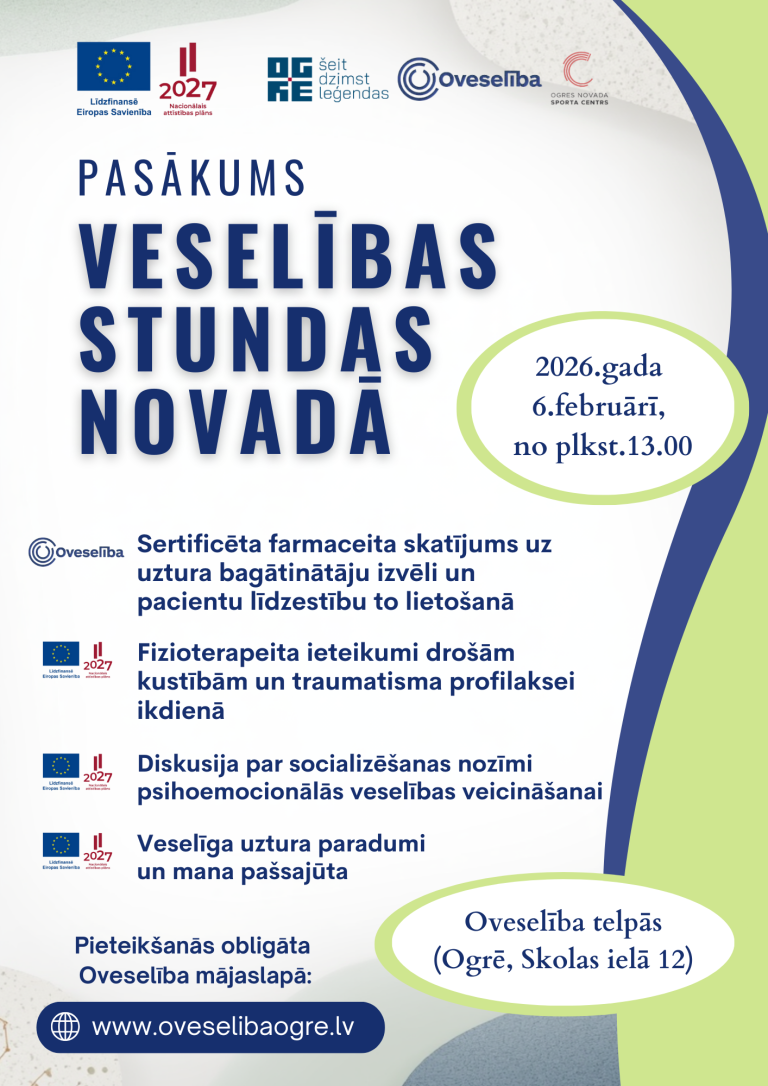 Pasākums “Veselības stundas novadā” 2026.gada 6.februārī, Ogrē