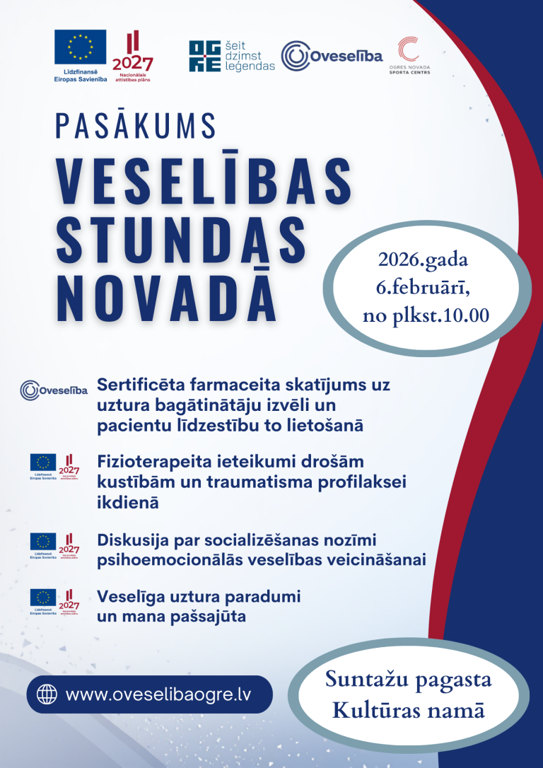 Pasākums “Veselības stundas novadā”, 2026.gada 6.februārī, Suntažos