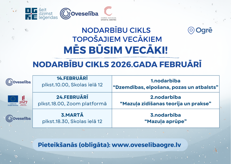 “Mēs būsim vecāki!” nodarbību cikls topošajiem vecākiem 2026.gada februārī