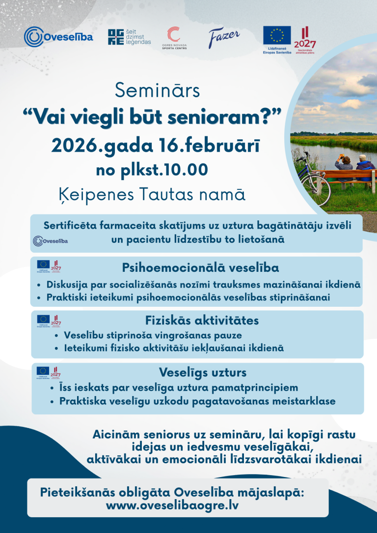 Seminārs “Vai viegli būt senioram?” 2026.gada 16.februārī, Ķeipenē