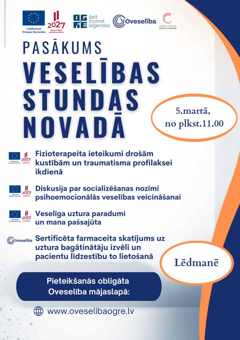 Pasākums “Veselības stundas novadā” 2026.gada 5.martā, Lēdmanē