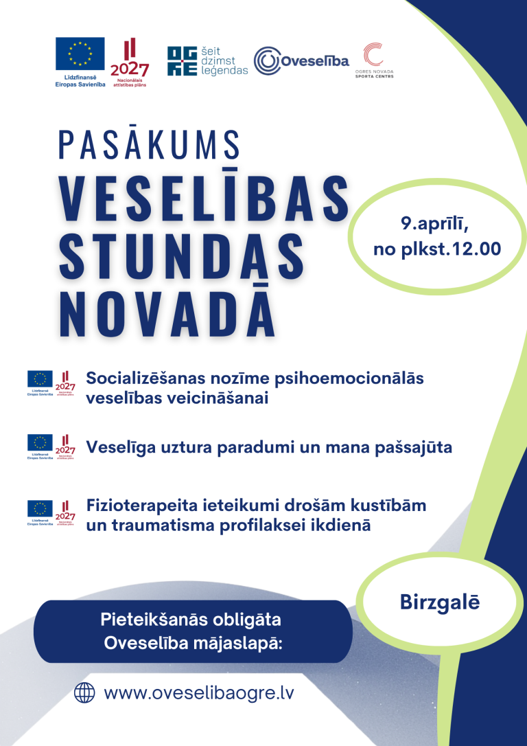 Pasākums “Veselības stundas novadā” 2026.gada 9.aprīlī, Birzgalē