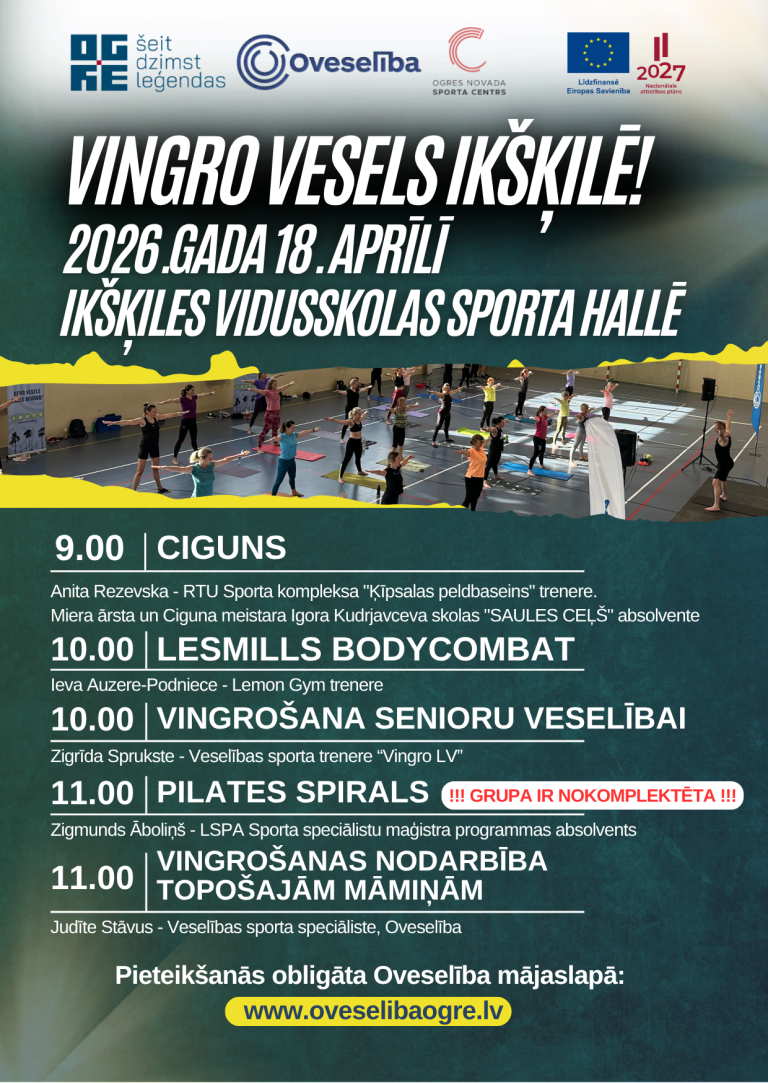 Pasākums “Vingro vesels Ikšķilē!” 2026.gada 18.aprīlī