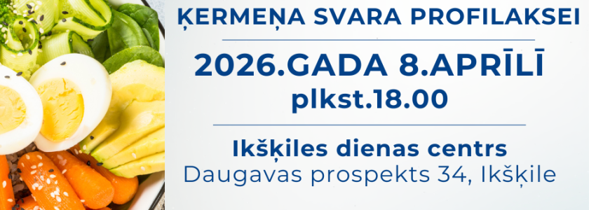 Nodarbība “Uzturs paaugstināta ķermeņa svara profilaksei” 2026.gada 8.aprīlī, Ikšķilē