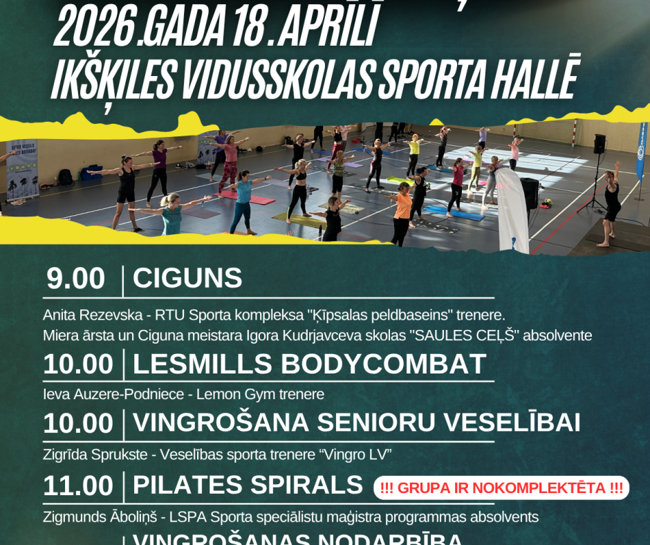 Pasākums “Vingro vesels Ikšķilē!” 2026.gada 18.aprīlī