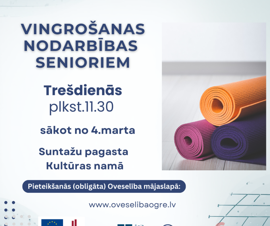 Vingrošanas nodarbības senioriem, Suntažos (trešdienās, sākot no 4.marta)
