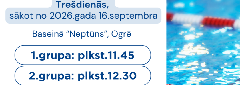Vingrošana ūdenī senioriem  | Ogrē | Trešdienās | Sākot no 2026.gada 16.septembra