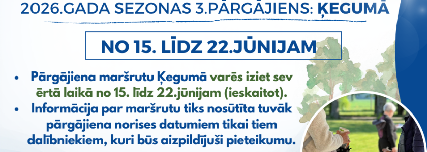 Nūjošanas pārgājienu cikla “Iepazīsti Ogres novadu!” 3.pārgājiens: Ķegumā