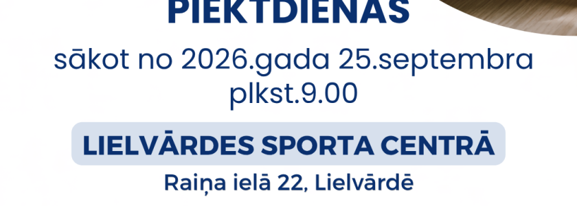 Vingrošanas nodarbības senioriem Lielvārdē, sākot no 2026.gada 25.septembra
