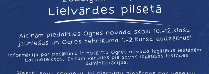Pasākums Ogres novada jauniešiem “Vesels un gudrs 2026”